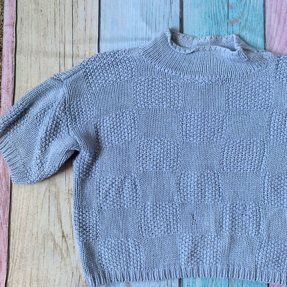 Vintage Liz Claiborne Light Blue Textured Knit top - Picture 3 of 7